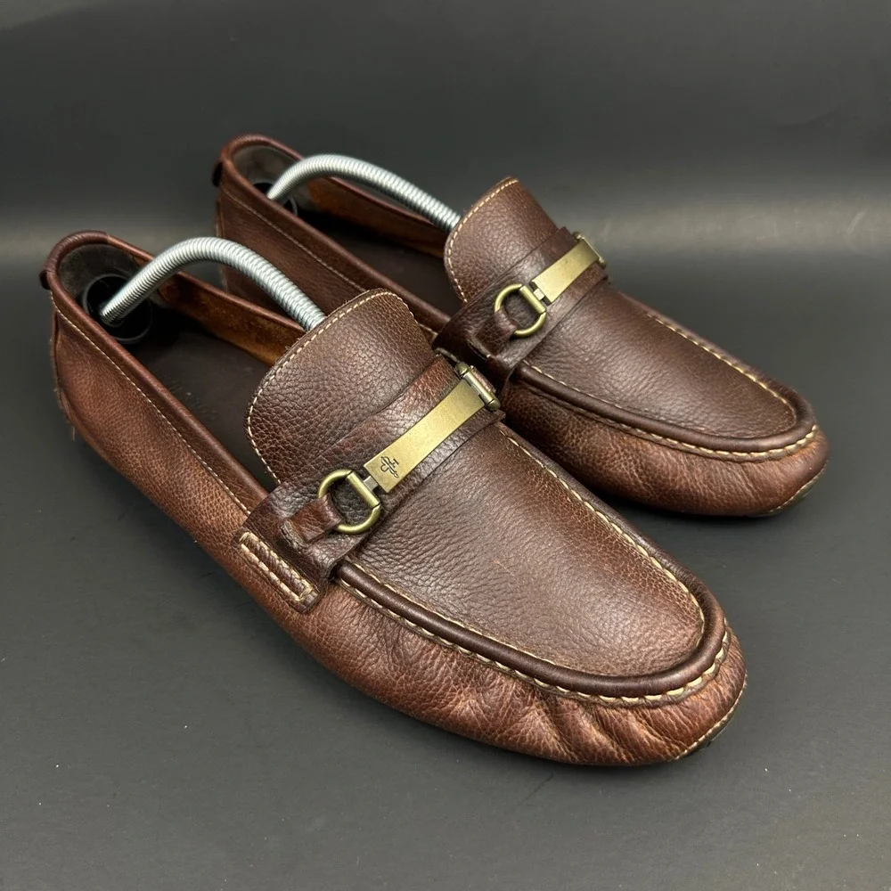 Cole Haan Mens Brown Pebbled Leather Bit Loafers Driving Shoes Moccasins 11.5 M